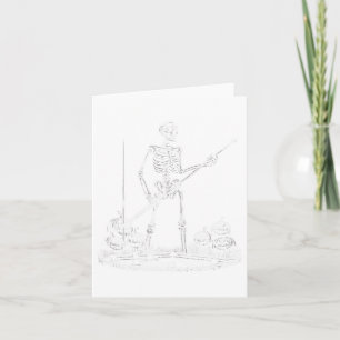 Carte Drôle Skeleton Billard Joueur Halloween Hommes Fem