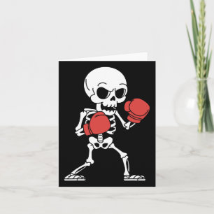 Carte Drôle Skeleton Boxe Halloween Éffrayant Boxe