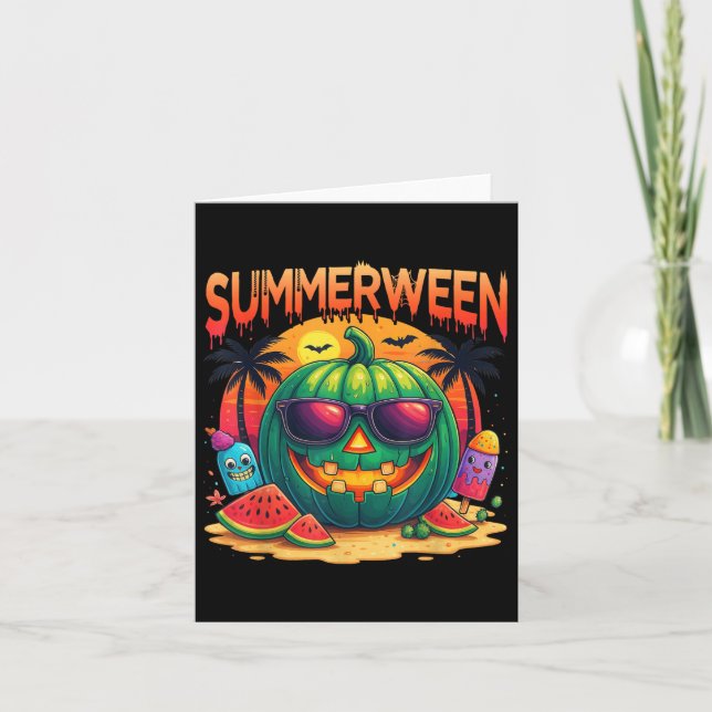 Carte Drôle Skeleton Été Eté Watermelon Jack-o (Devant)