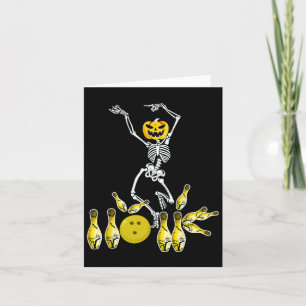Carte Drôle Skeleton Halloween Bowling Shirt Bowler Cade