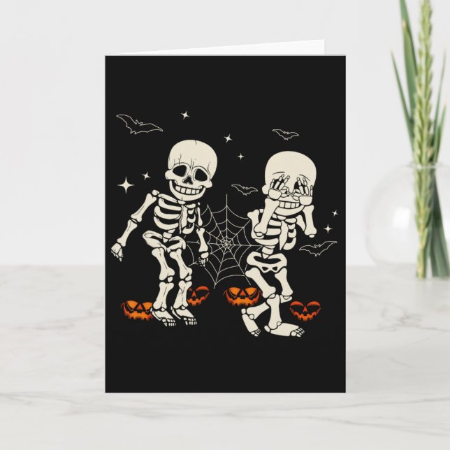 Carte Drôle Skeleton Kids Griddy dance Halloween Trick O (Devant)