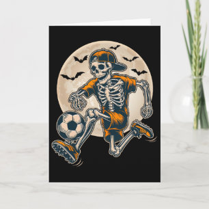 Carte Drôle Skeleton Soccer Hommes Garçons Enfants Hallo