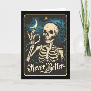 Carte Drôle Skeleton Tarot Card Jamais Meilleur Skull Ha
