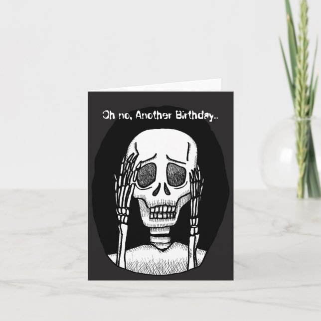 Carte Drôle Skelton Goth Horror Humour foncé Anniversair (Devant)