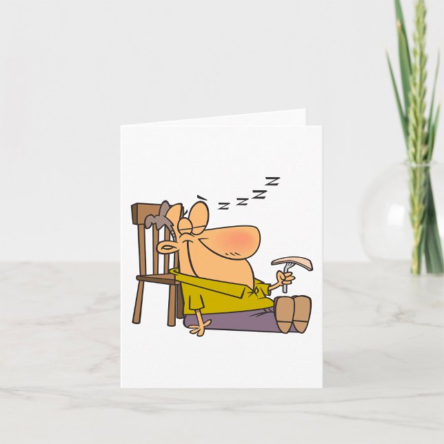 Carte Drôle Sleepy Man Napping avec Sandwich (Créateur téléchargé)