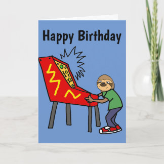 Carte Drôle Sloth Jouer du dessin de pinball