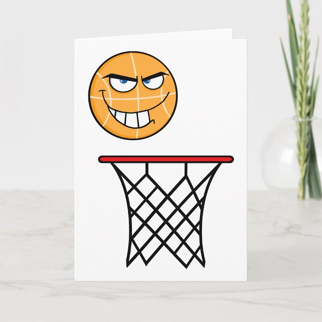 Carte Drôle souriant Basketball visage Dunking (Créateur téléchargé)