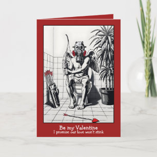 Carte drôle “Soyez mon Valentin” – Style Pochoir