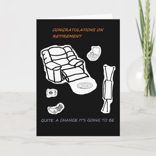 Carte drôle sur la retraite et la redondance (Devant)