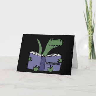 Carte Drôle T-rex Dinosaur Lecture carnet de retraite