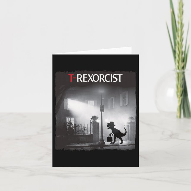 Carte Drôle T-rex Horreur Parodie Dinosaur Halloween Ret (Devant)