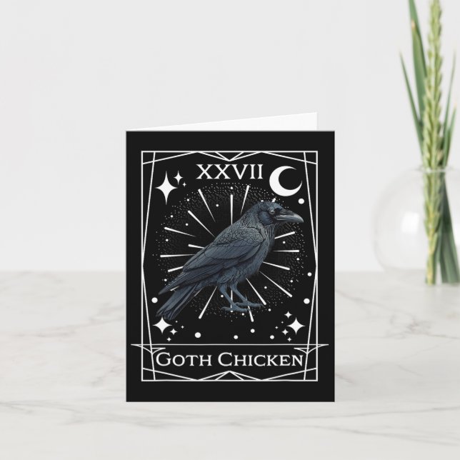 Carte Drôle Tarot Fairycore Gothique Sorcellerie Poulet  (Devant)