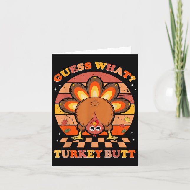 Carte Drôle Thanksgiving Devine Ce Que Turquie Butt Homm (Devant)