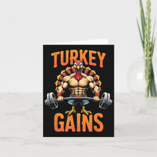 Carte Drôle Thanksgiving Turquie gagne Motivation Gym Wo