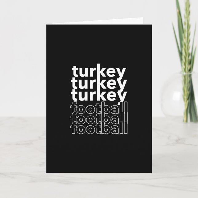 Carte Drôle Thanksgiving Vintage Turquie Football Famill (Devant)