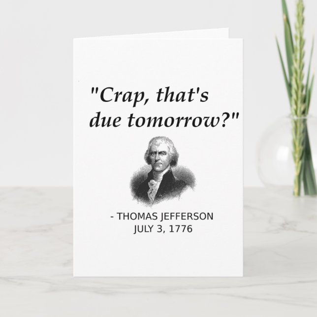 Carte Drôle Thomas Jefferson Histoire Usa Enseignant Élè (Devant)
