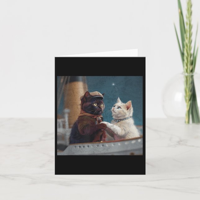 Carte Drôle Titanic Movie Chat Mème Rms Cruise Ship Homm (Devant)