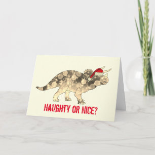 Carte Drôle Tricératops Père Noël Christmas Dinosaur Slo