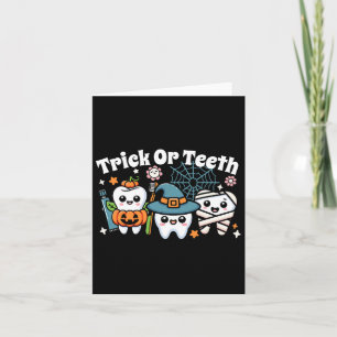 Carte Drôle Trick Ou Dents Halloween Dental Hygiéniste O