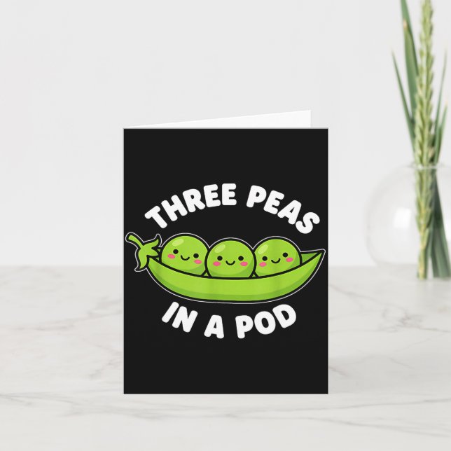 Carte Drôle Trois Pois Dans Un D Mignon Kawaii  (Devant)