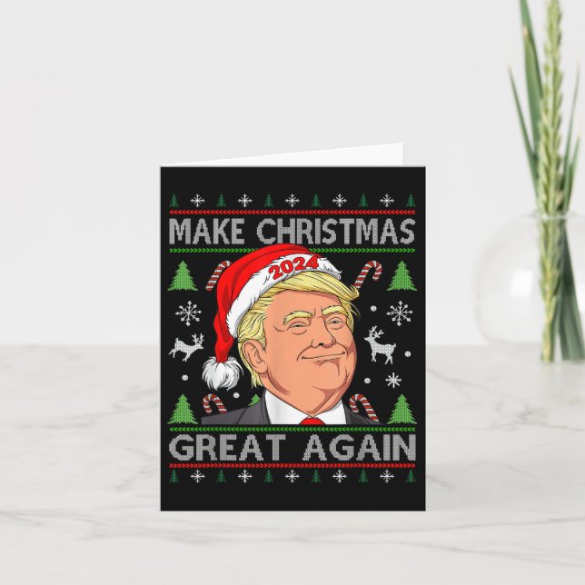 Carte Drôle Trump 2024 Rendre la grandeur de Noël moche (Devant)