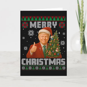 Carte Drôle Trump 2025 Joyeux Noël Arbre Laid Xmas Pa