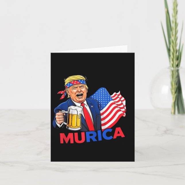 Carte Drôle Trump Boire de la bière Tee - shirts faire N (Devant)