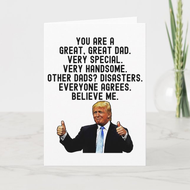 Carte Drôle Trump Fête des pères & Cadeau Anniversaire P (Devant)
