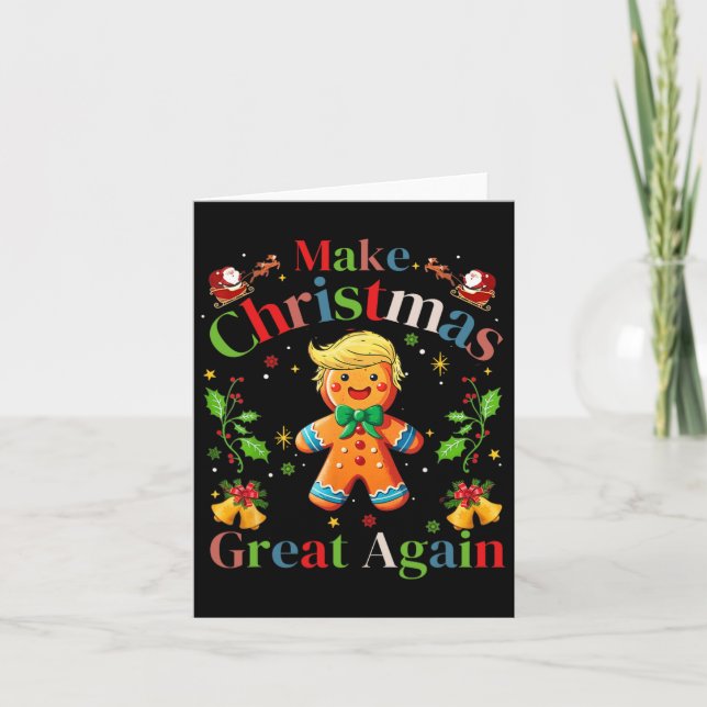Carte Drôle Trump Gingerbread Homme Rendre Noël Super Un (Devant)