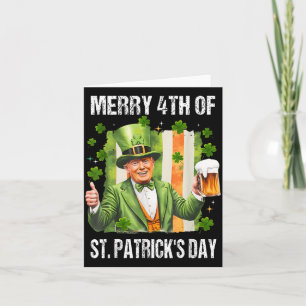 Carte Drôle Trump Leprechaun Casquette Joyeux 4ème De St