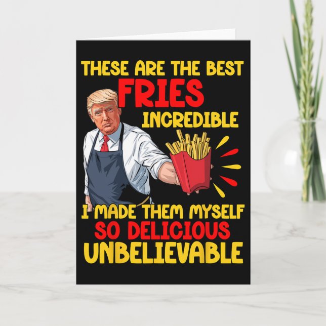 Carte Drôle Trump Nourriture Rapide Humour Frites Électi (Devant)