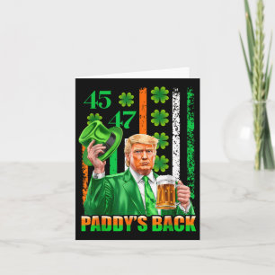Carte Drôle Trump Paddys Back 45 47 Jour de la Saint Pat