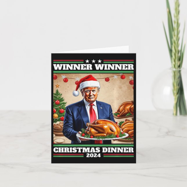 Carte Drôle Trump vainqueur du dîner de Noël (Devant)