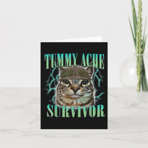 Carte Drôle Tummy Ache Survivante Mème Chat Dit Chats An