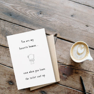 Carte Drôle Valentine/anniversaire toilette préféré huma