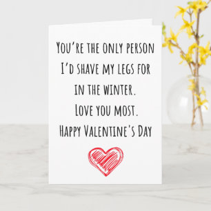 Carte Drôle Valentine Je Me Rasais Les Jambes Pliées