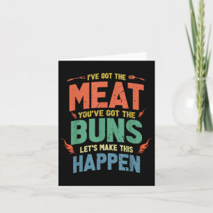 Carte Drôle Viande Et Buns Cadeau Barbecue Pour Les Amat