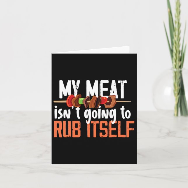 Carte Drôle Viande Rub Barbeque Design Pour Hommes (Devant)