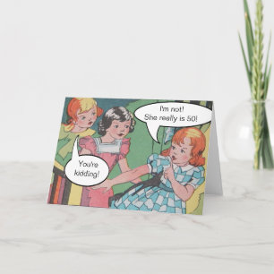 Carte Drôle Vintage Retro Cartoon Comic Anniversaire