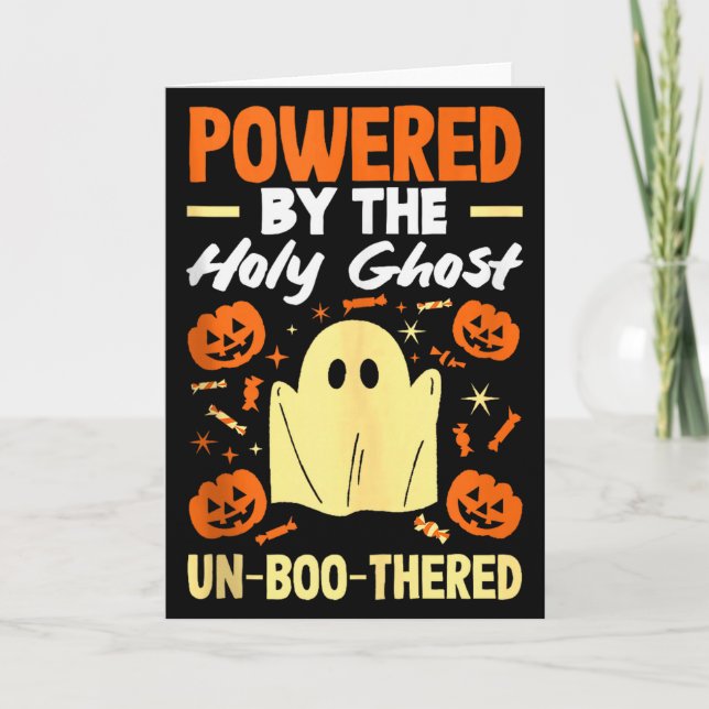 Carte Drôle y a pas de fantôme comme la Sainte Halloween (Devant)