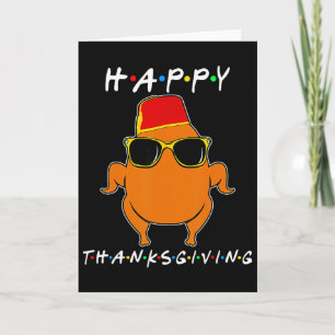 Carte Drôles d'amis de Thanksgiving Dinde Garçon de Than