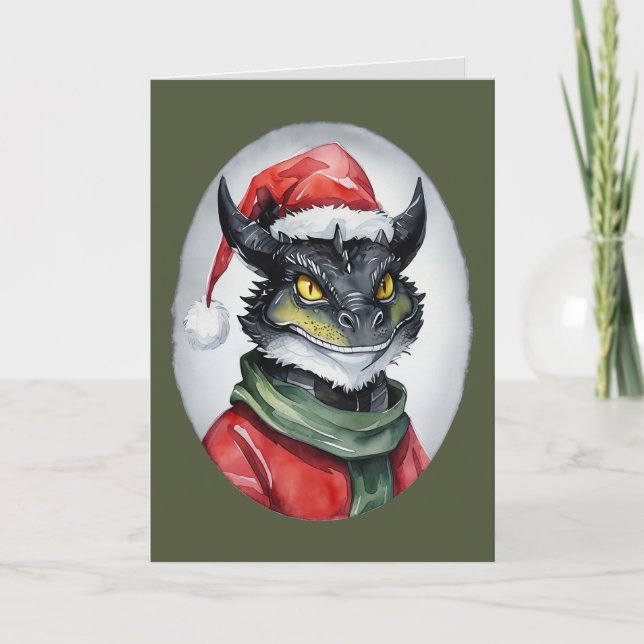 Carte Drôles d'animaux: Spécial Noël - Dragon 1 (Devant)