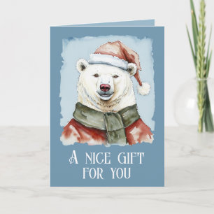 Carte Drôles d'Animaux: Spécial Noël - Ours Polaire 1