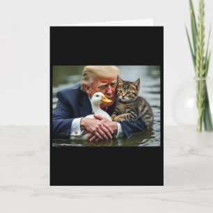 Carte Drôles de chats et canards Trump pour Noël et Hall