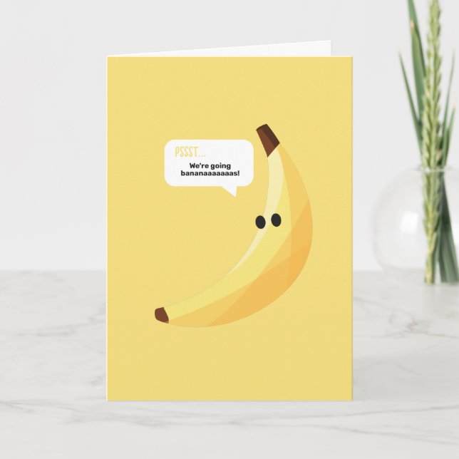 Carte Drôles de faveurs de fête à thème banane rétro ave (Devant)
