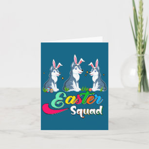 Carte Drôles de lapins de l'équipe de Pâques Loups Choco