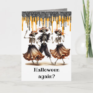 Carte Drôles de squelettes dansants Halloween