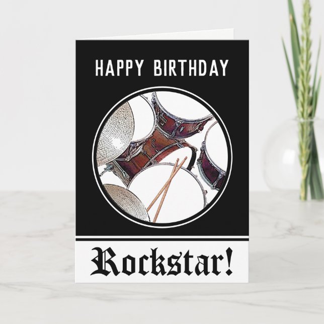 Carte Drummer Birthday Drum Rockstar Musician Drummer (Devant)