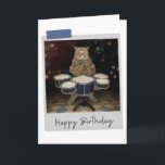Carte Drummer Cat Funny Birthday Card<br><div class="desc">Éclairez tout amoureux des chats anniversaire avec ce félin fantaisiste et amusant !</div>