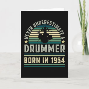 Carte Drummer né 1954 70e anniversaire Drumming Dons